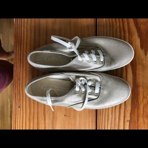 Metallic gold keds
